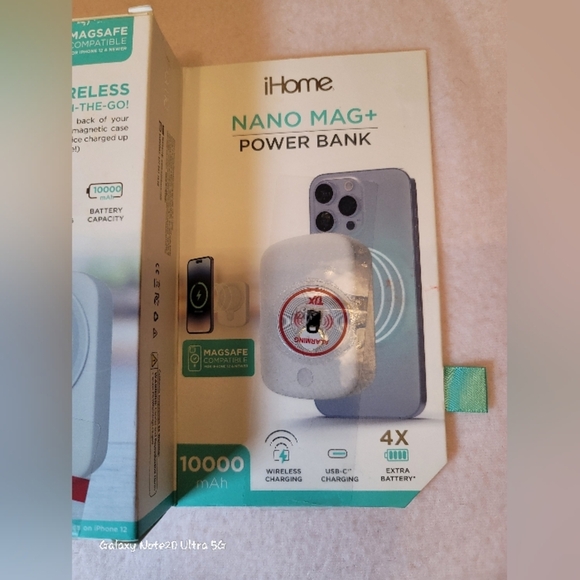 0775. iHome ~ NANO MAG+ ~ 10,000 mAh ~ Wireless Charging ~ iPhone 12 & Newer ~ - Picture 6 of 7